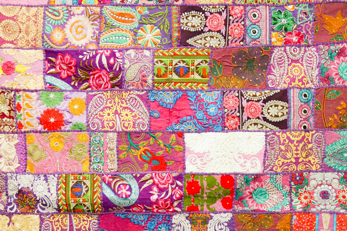 Light Purple Indian Vintage Bohemian Handmade Wall Hanging