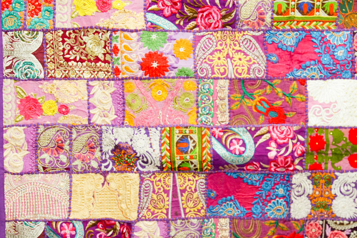 Light Purple Indian Vintage Bohemian Handmade Wall Hanging