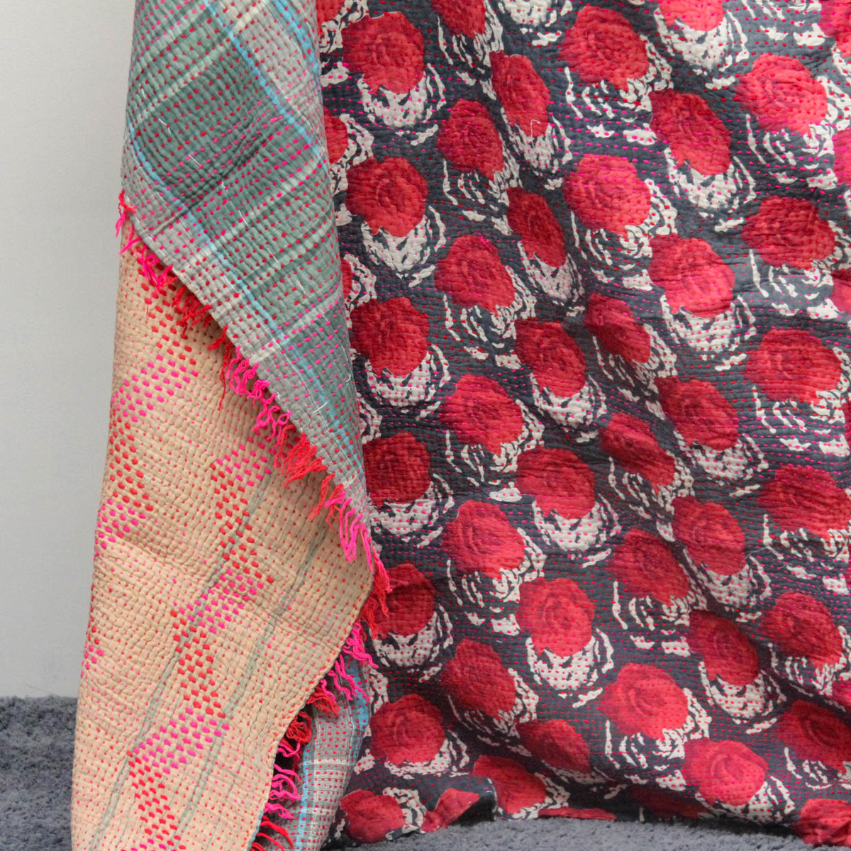 Vintage Patchwork Indian Kantha Quilt VK1003
