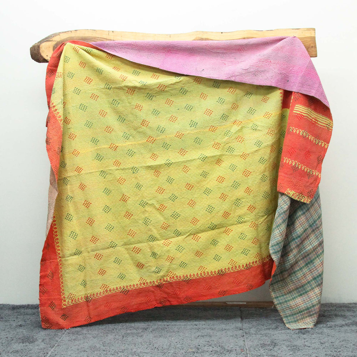 Vintage Patchwork indische Kantha Steppdecke VK1061