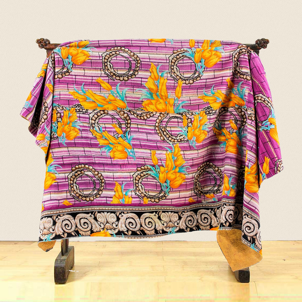 Vintage Patchwork Indian Kantha Quilt VK 25 (18) - Kantha Decor