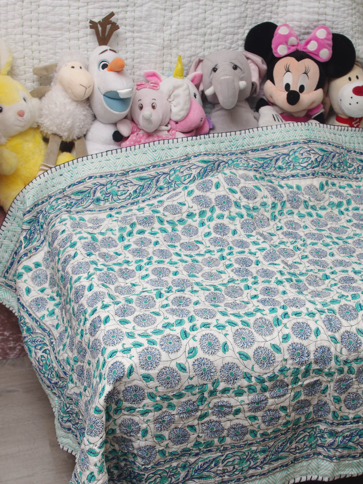 Kantha Blanket Quilt BQ12 aus reiner weicher Baumwolle für Babys