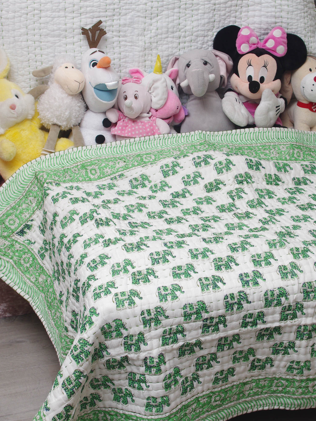 Kantha Blanket Quilt BQ15 aus reiner weicher Baumwolle für Babys