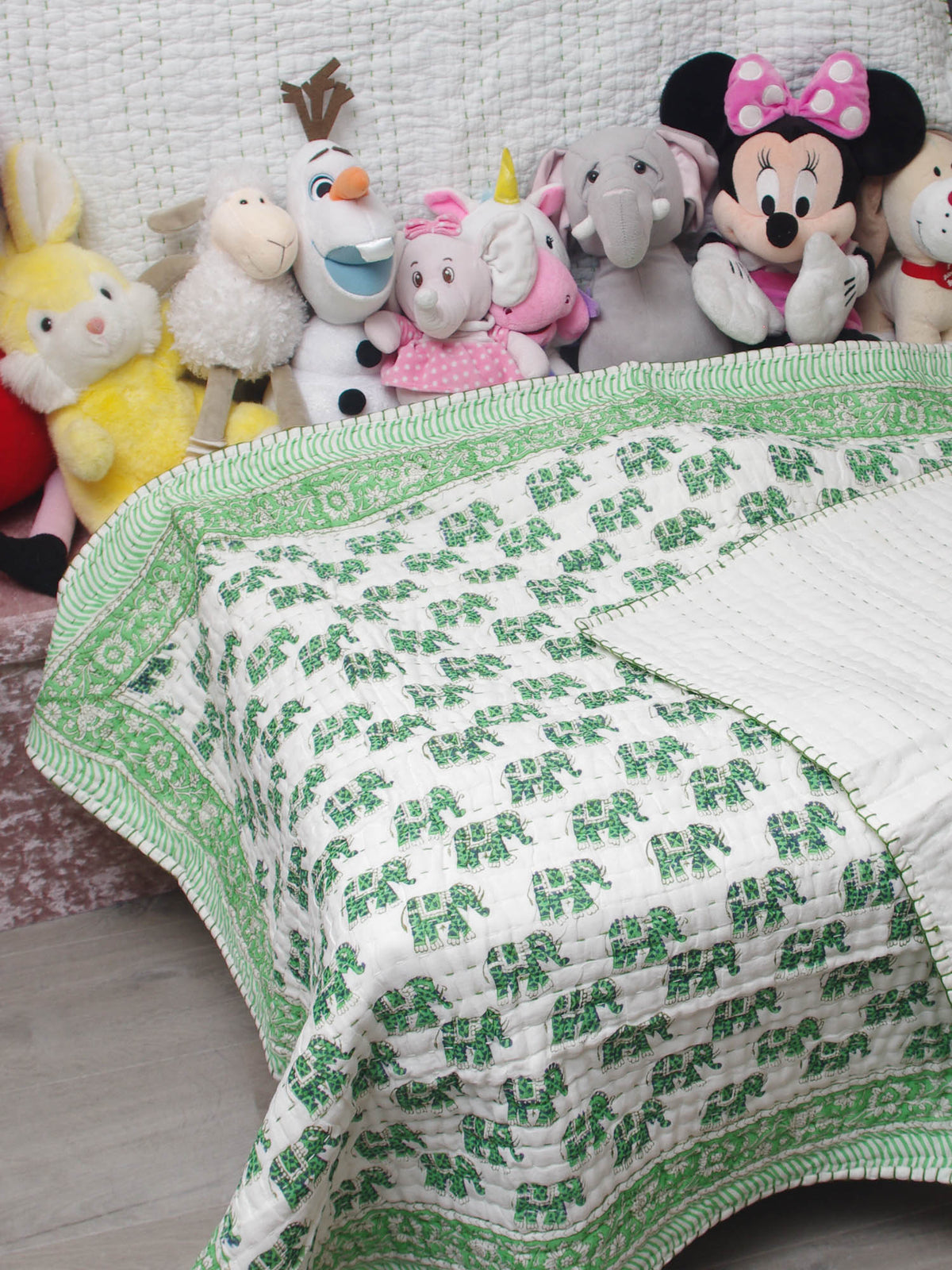 Kantha Blanket Quilt BQ15 aus reiner weicher Baumwolle für Babys