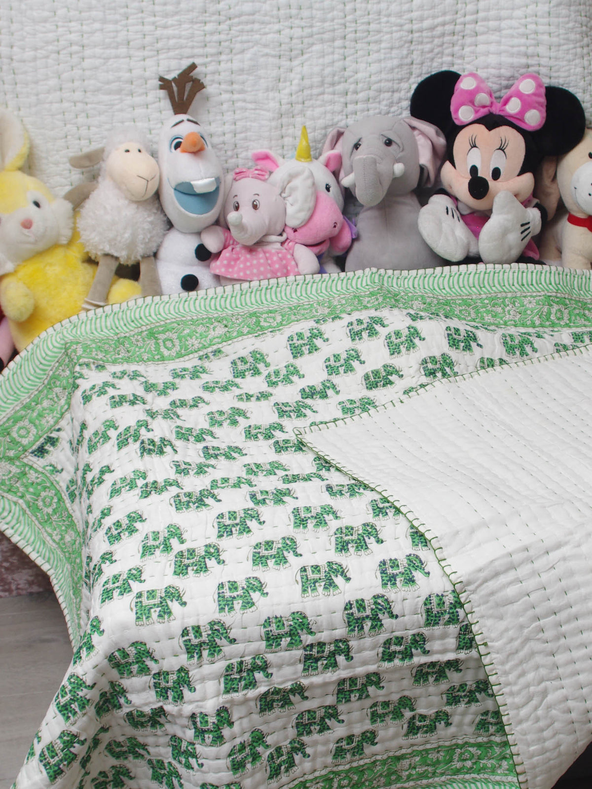 Kantha Blanket Quilt BQ15 aus reiner weicher Baumwolle für Babys