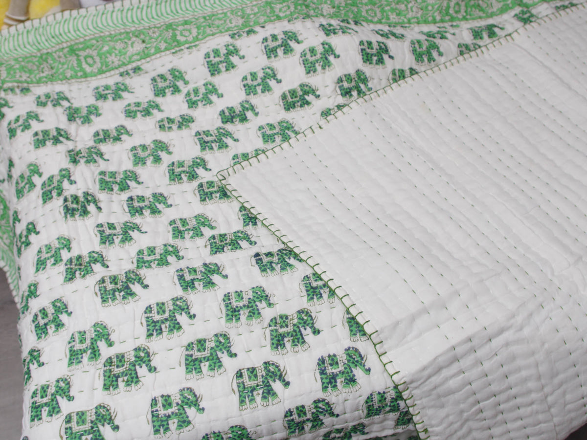 Kantha Blanket Quilt BQ15 aus reiner weicher Baumwolle für Babys