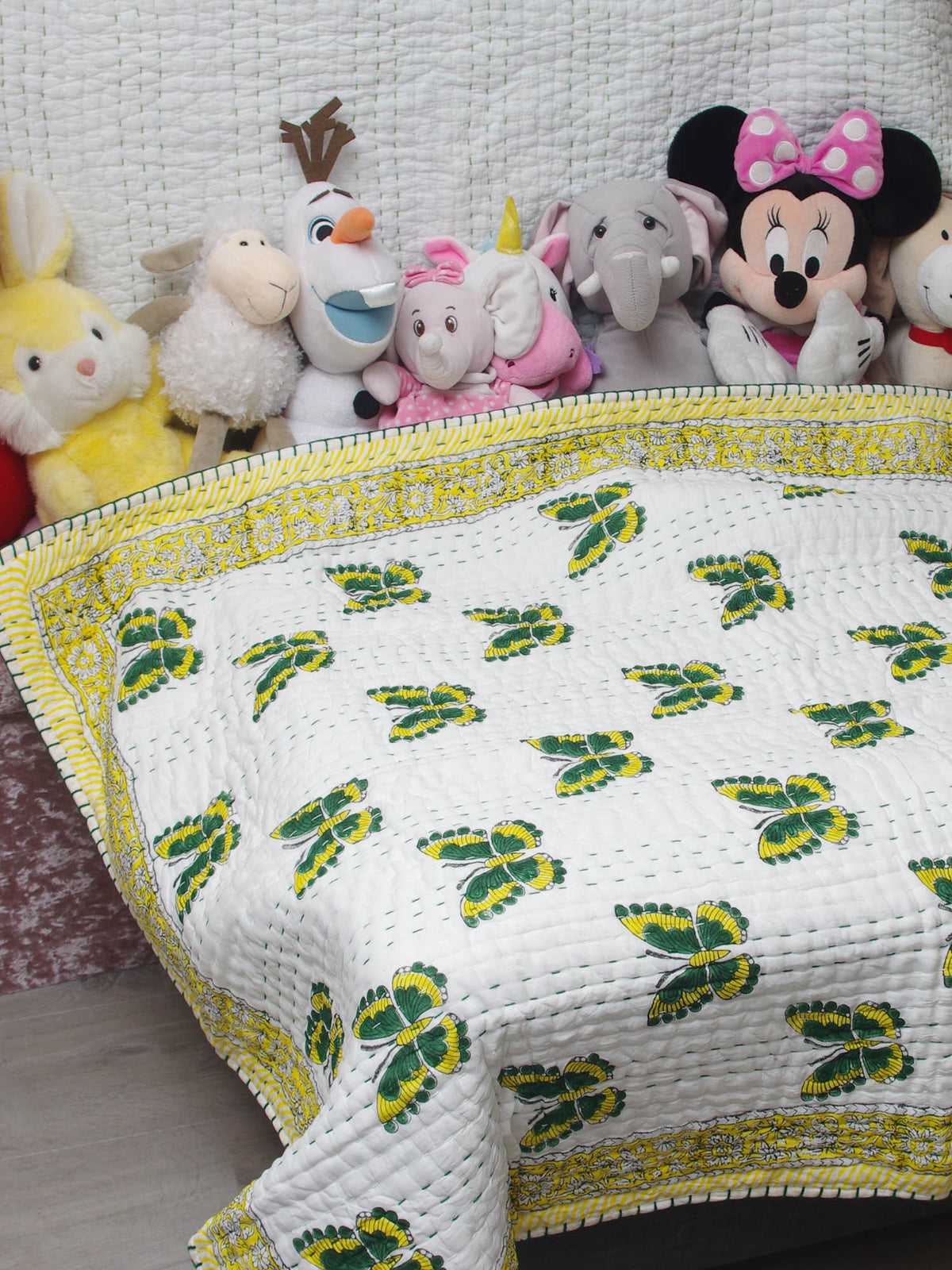 Kantha Blanket Quilt BQ11 aus reiner weicher Baumwolle für Babys