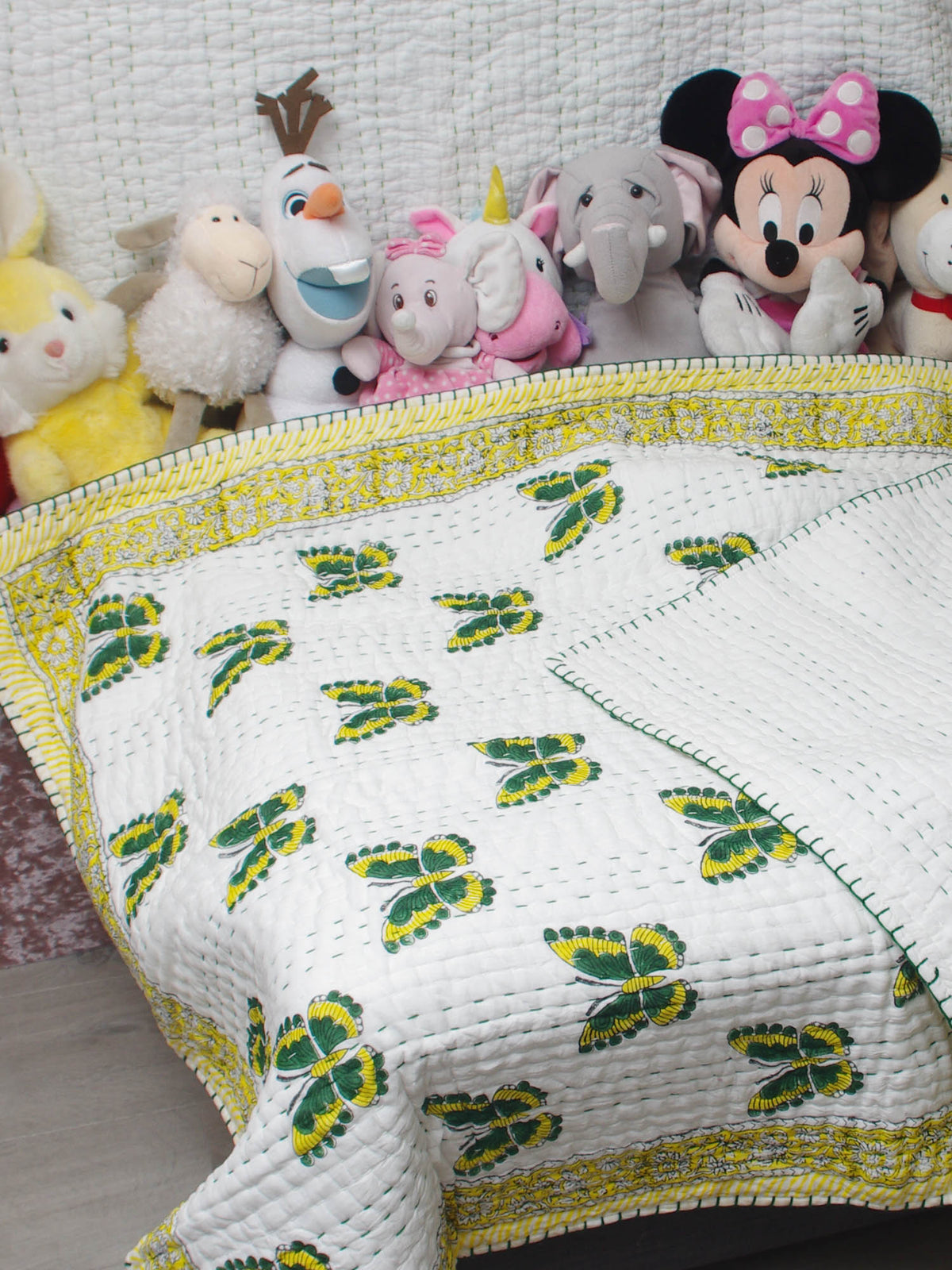 Kantha Blanket Quilt BQ11 aus reiner weicher Baumwolle für Babys