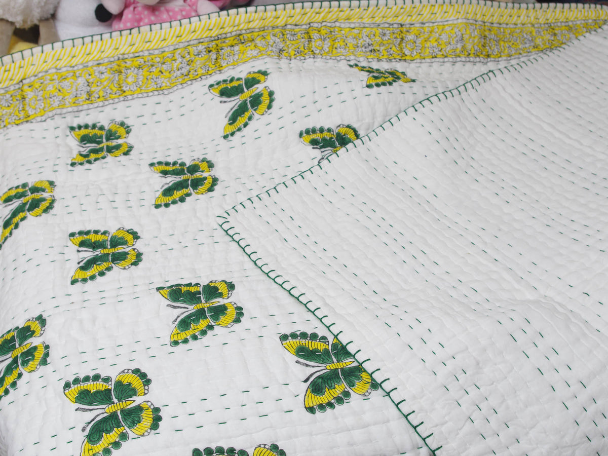 Kantha Blanket Quilt BQ11 aus reiner weicher Baumwolle für Babys