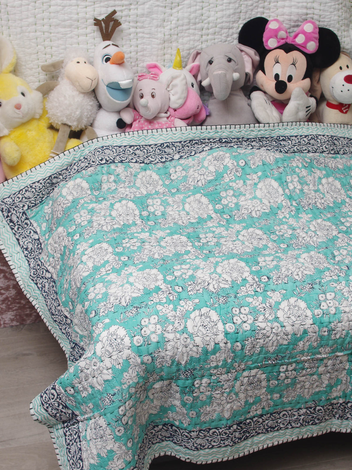 Kantha Blanket Quilt BQ11 aus reiner weicher Baumwolle für Babys