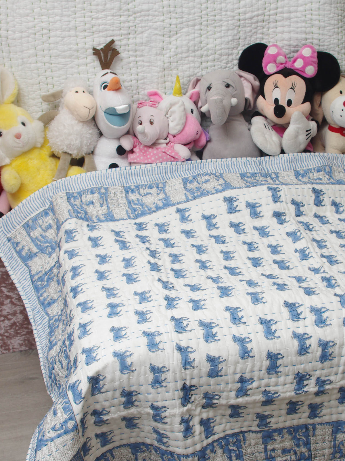 Kantha Blanket Quilt BQ12 aus reiner weicher Baumwolle für Babys