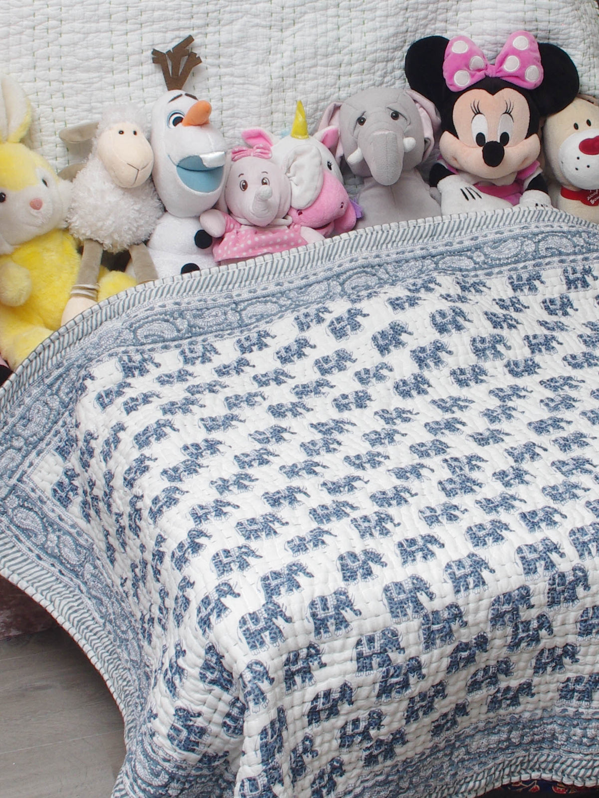Kantha Blanket Quilt BQ11 aus reiner weicher Baumwolle für Babys