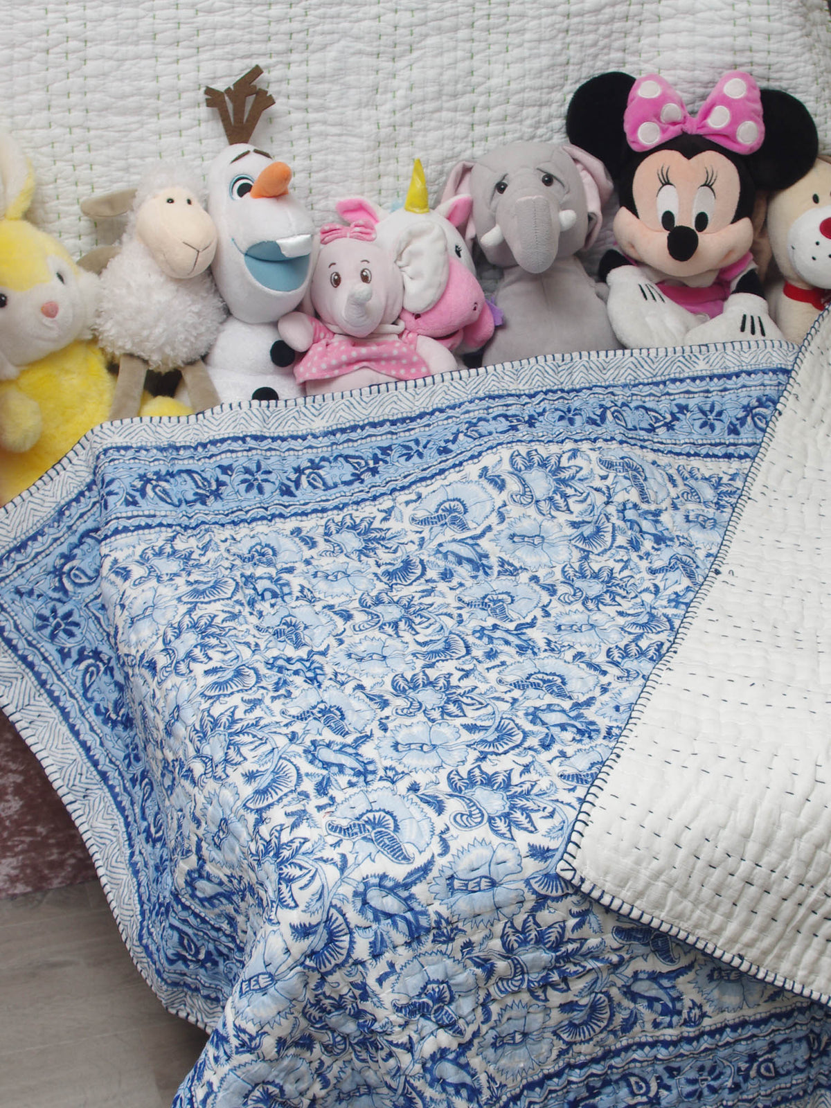Kantha Blanket Quilt BQ12 aus reiner weicher Baumwolle für Babys