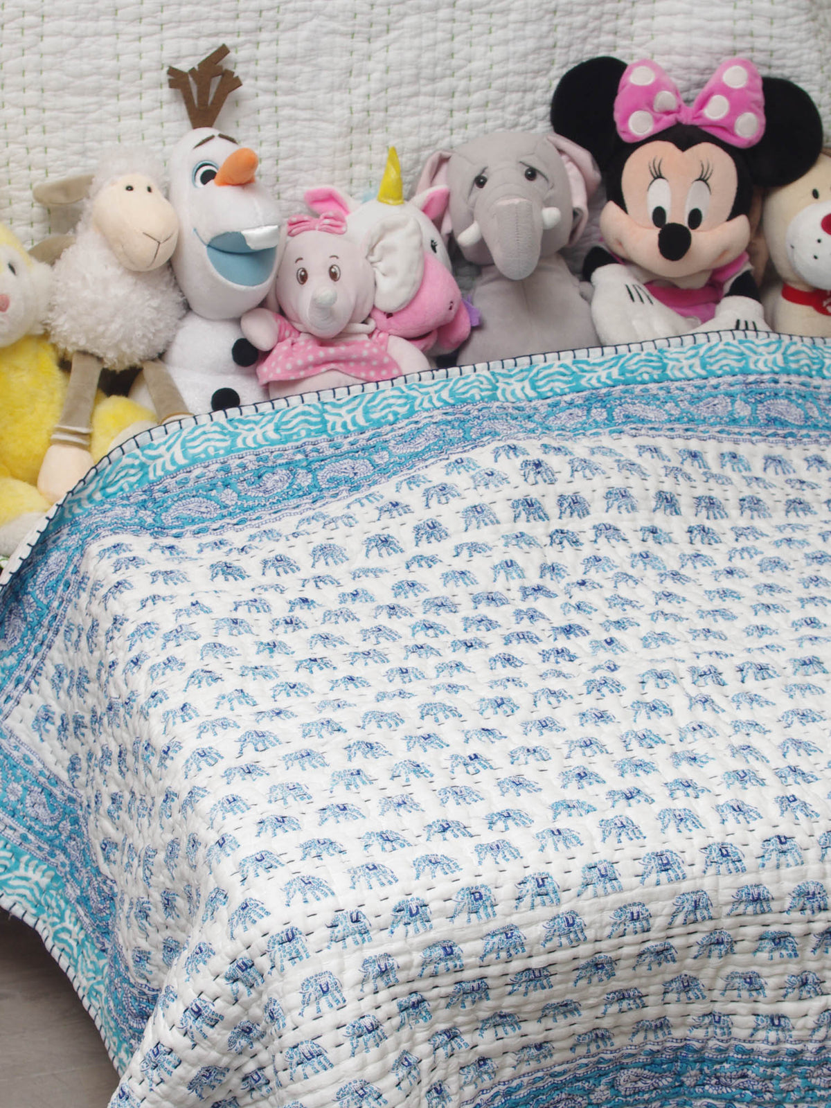 Kantha Blanket Quilt BQ11 aus reiner weicher Baumwolle für Babys