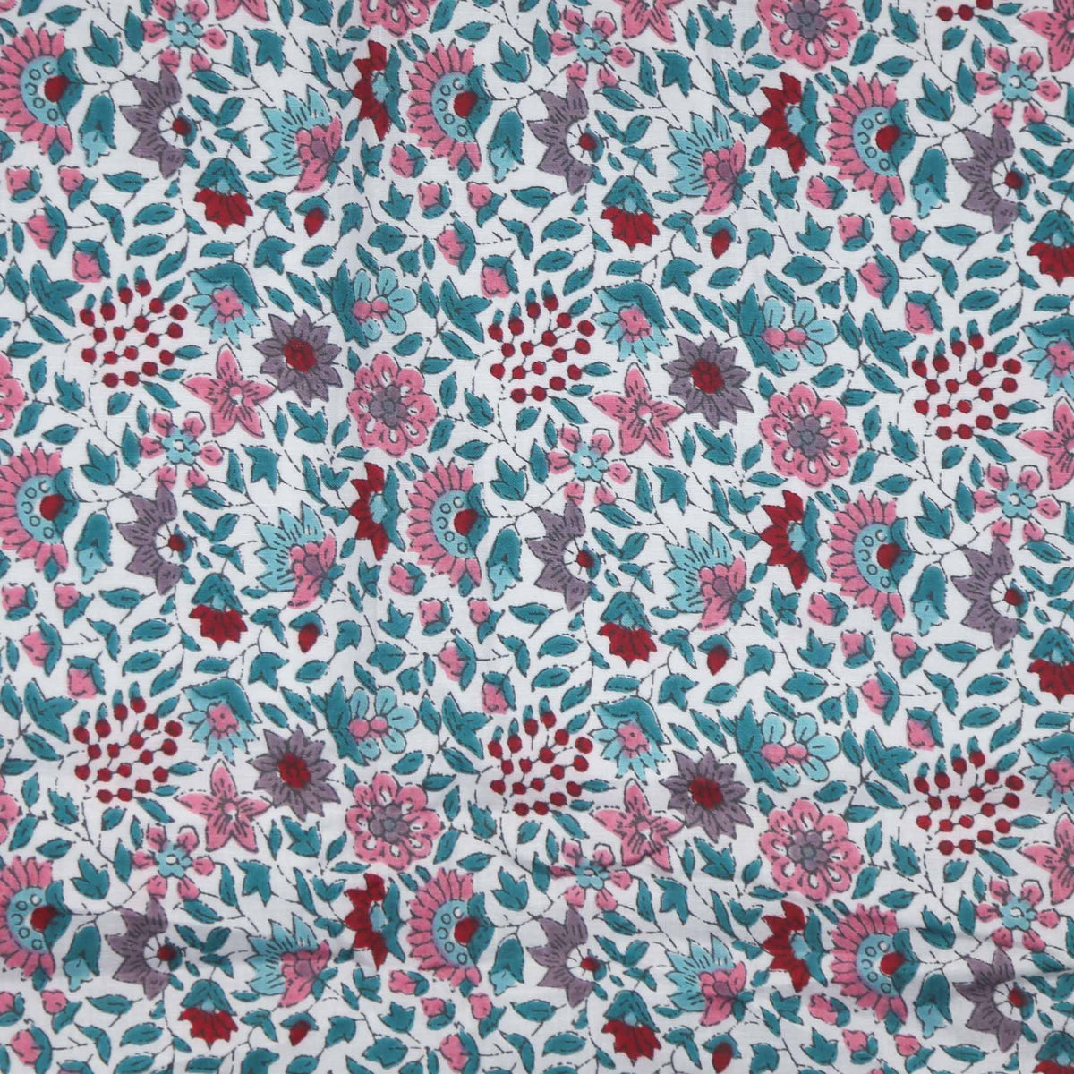 Block Print Fabric - Ditsy Floral Garden (Design 434)
