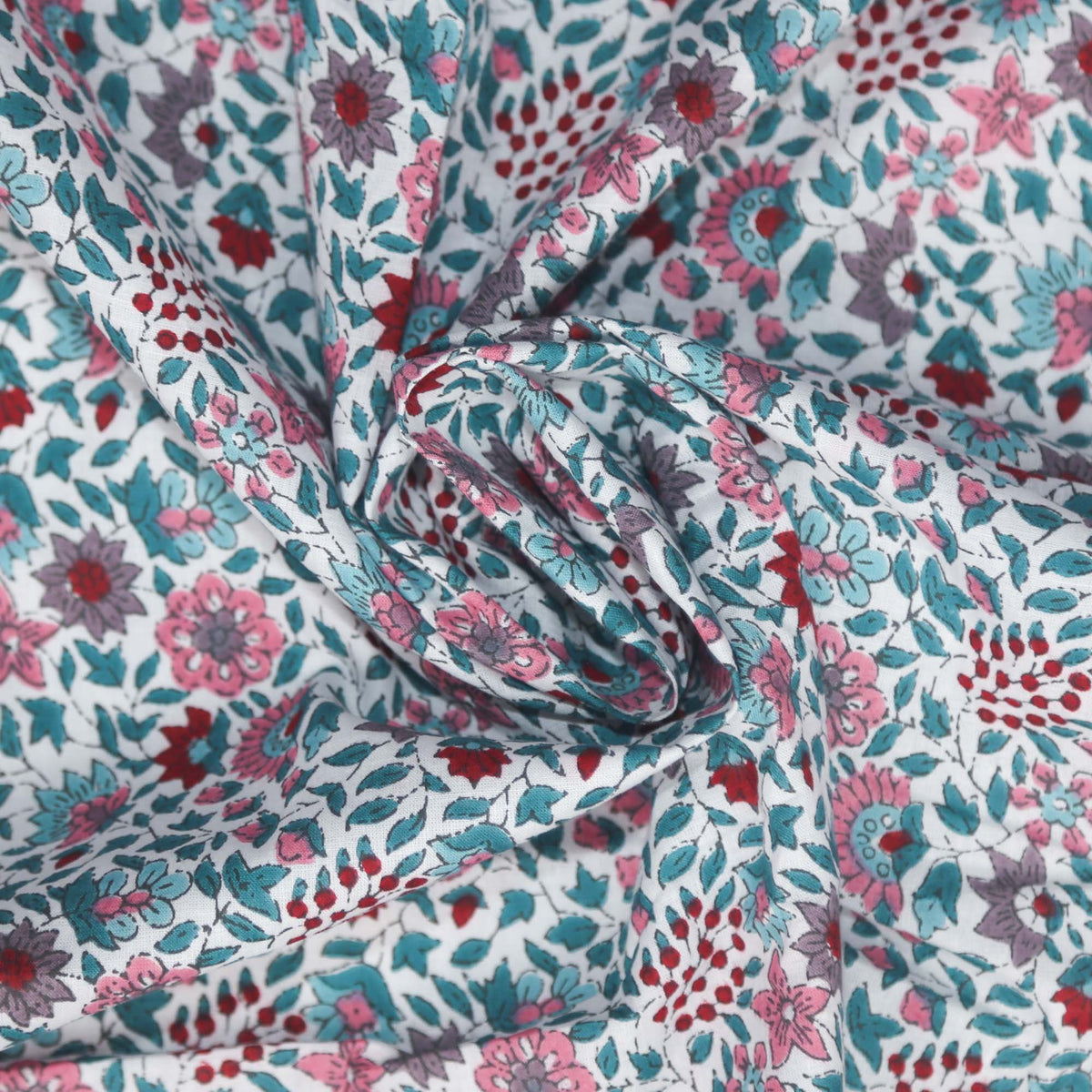 Block Print Fabric - Ditsy Floral Garden (Design 434)