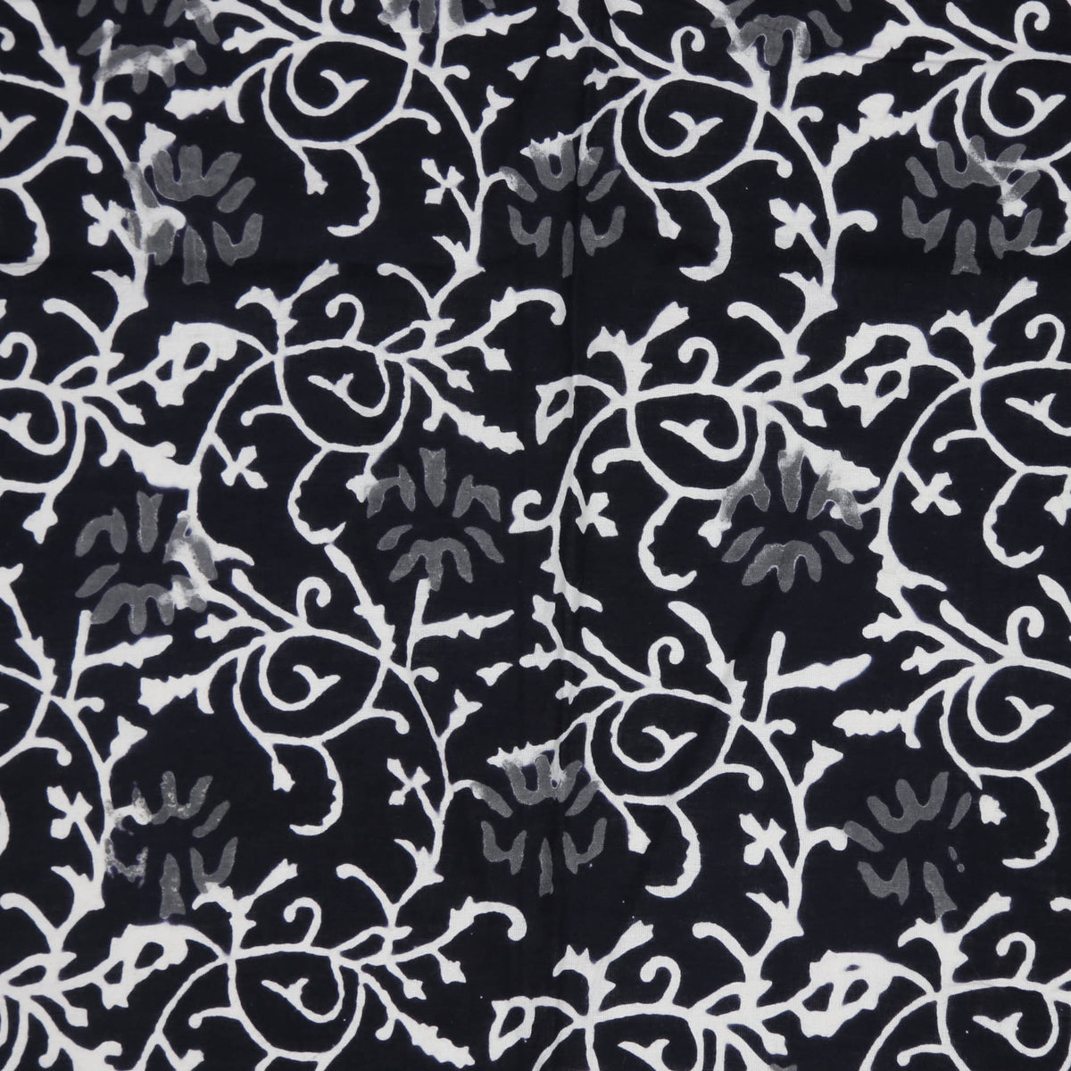 Bagru Block Print Black Jaal Women Dress Fabric Design 489