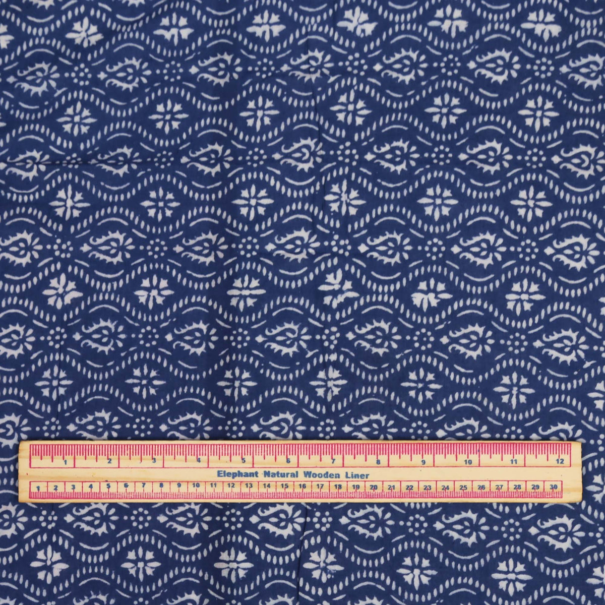 Block Print Fabric - Indigo Paisley ( Design 494)