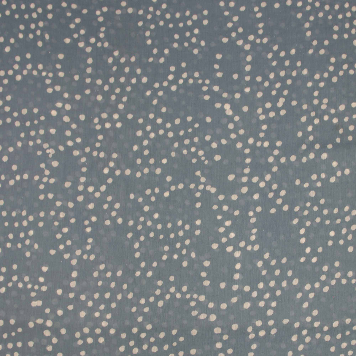 Indian Hand Block 100% Voile Cotton Grey Polaka Dots Fabric Design 542