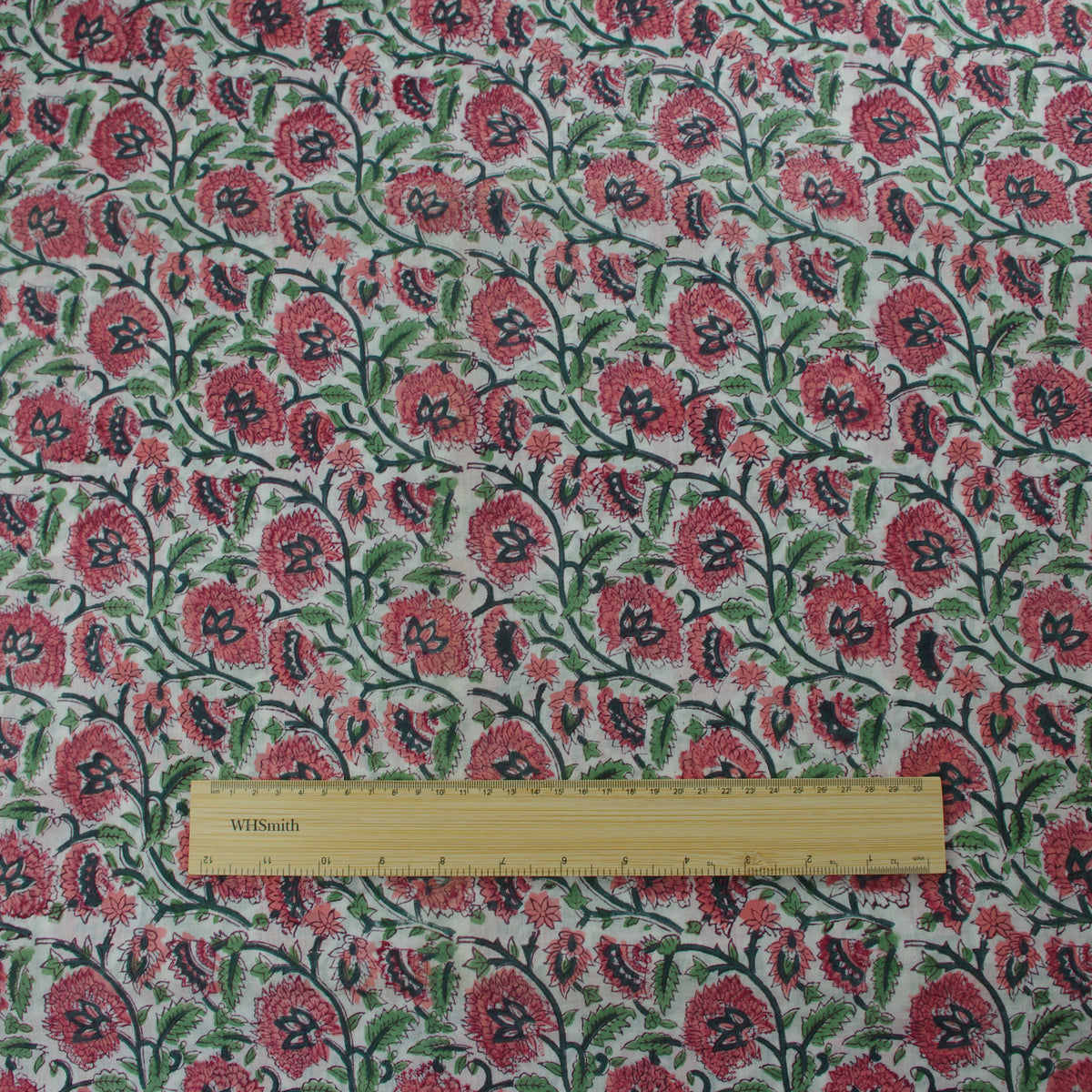 Brilliant Floral Jaal Hand Block Print 100% Cotton Women Dress Fabric Design 552