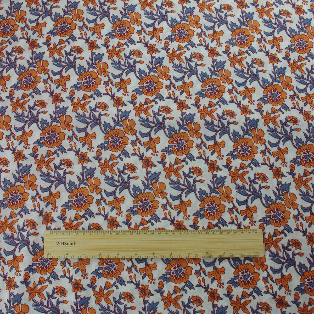 Apricot Blossom Hand Block Print 100% Cotton Women Dress Fabric Design 556