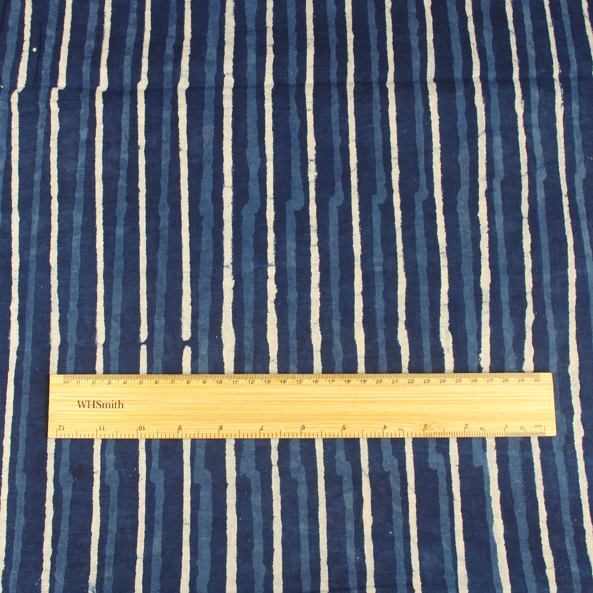 Block Print Fabric - Indigo Striped - Design 572