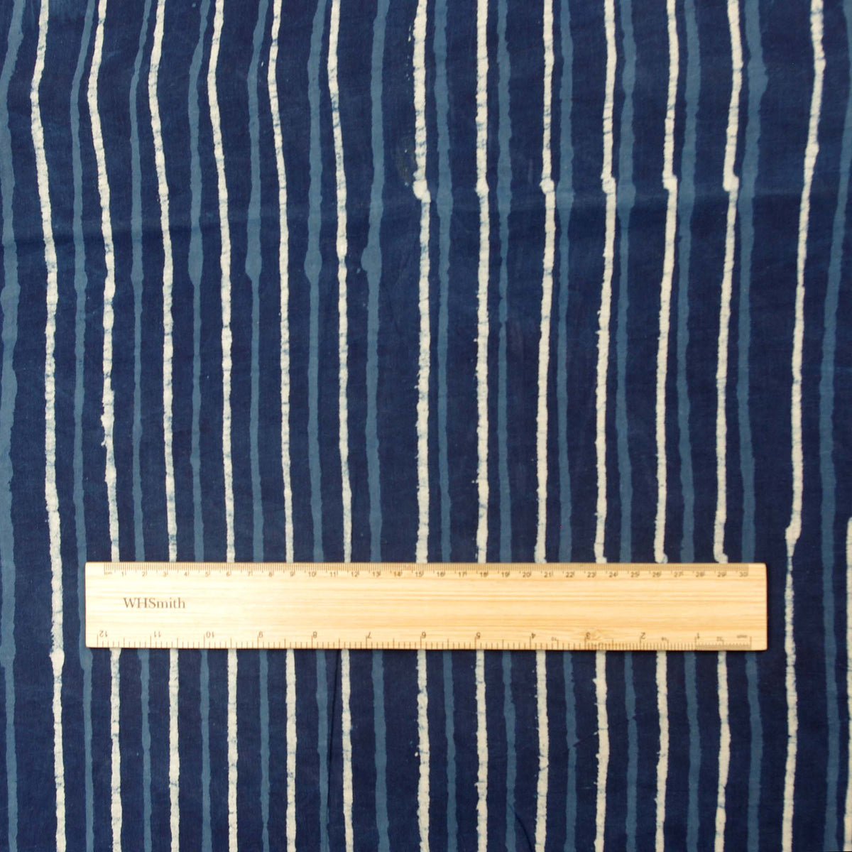 Block Print Fabric - Indigo Striped - Design 572