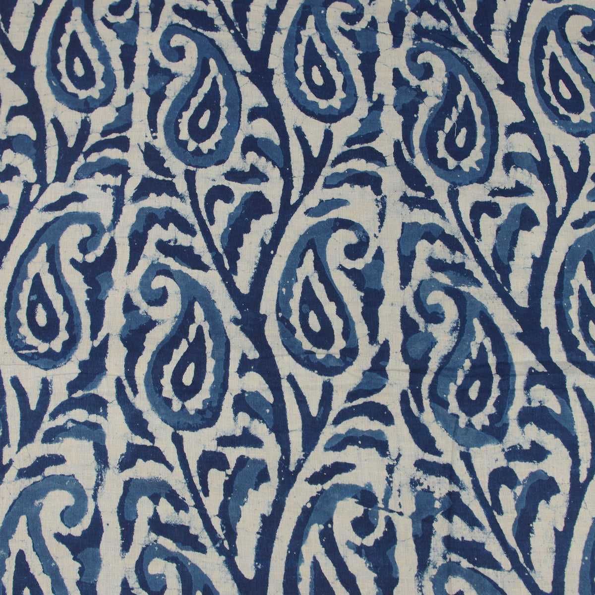 Block Print Fabric - Indigo Paisley - Design 573
