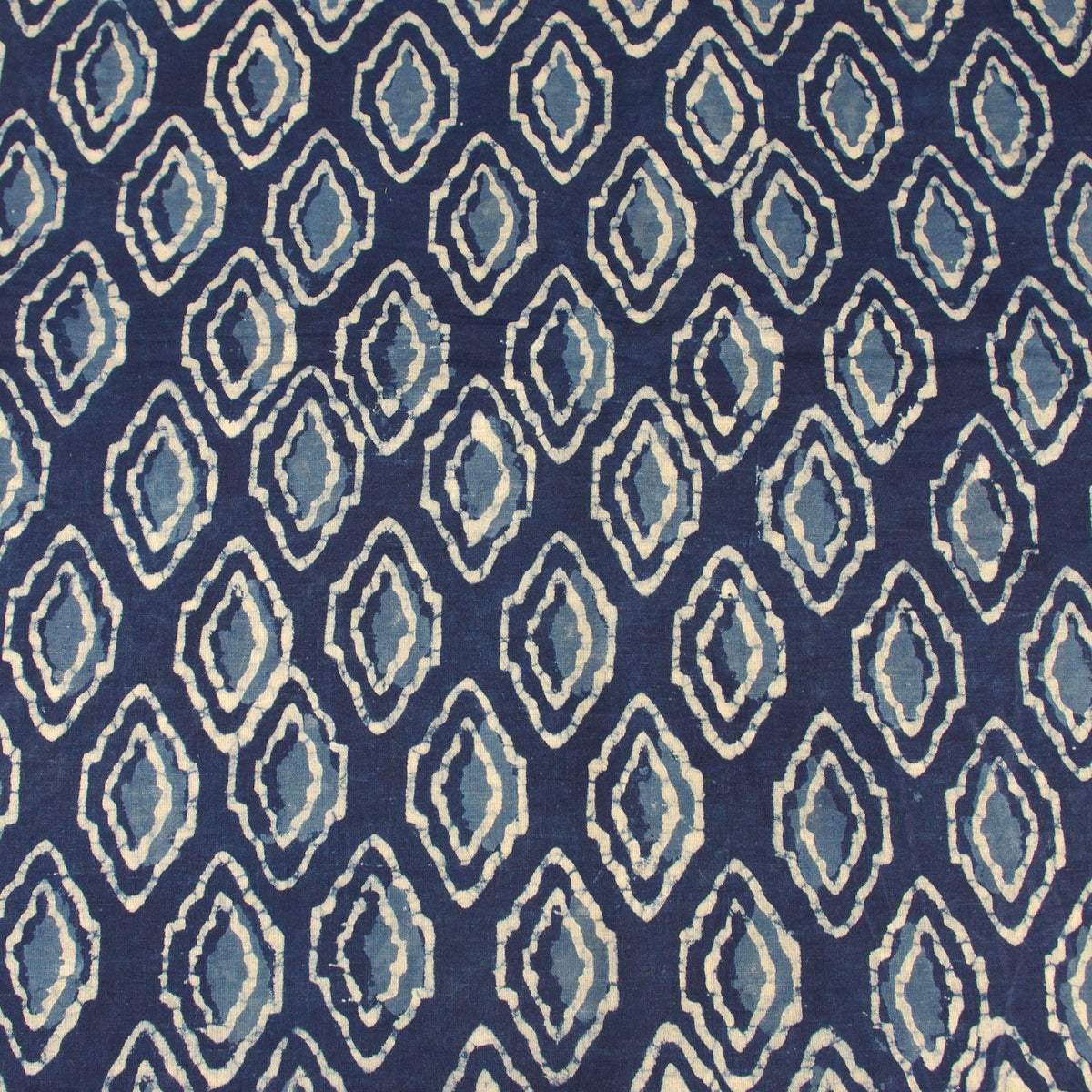 Block Print Fabric - Indigo Mosaic- Design 576