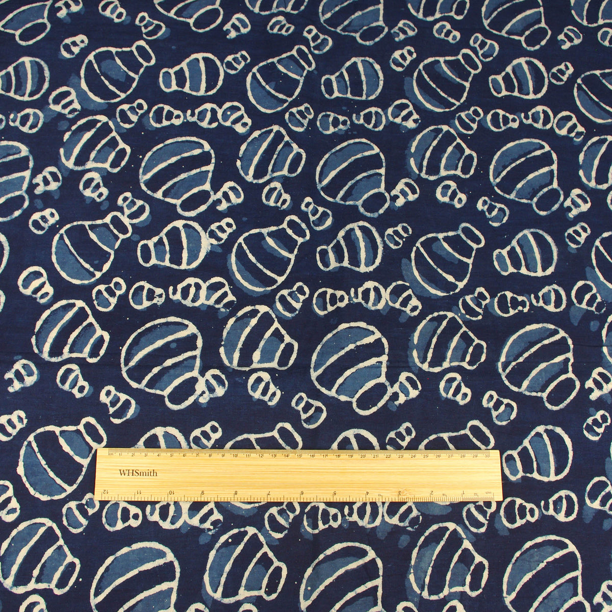 Block Print Fabric - Indigo Indian Art- Design 577