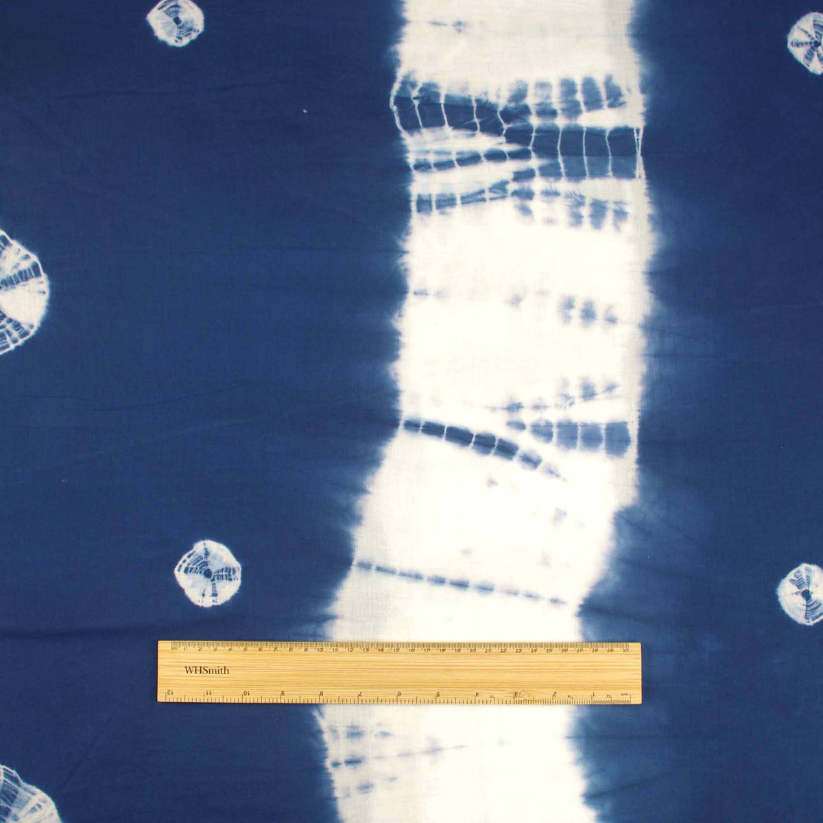 Seamless Shibori Tie And Dye Indigo Fabric (Design 608)