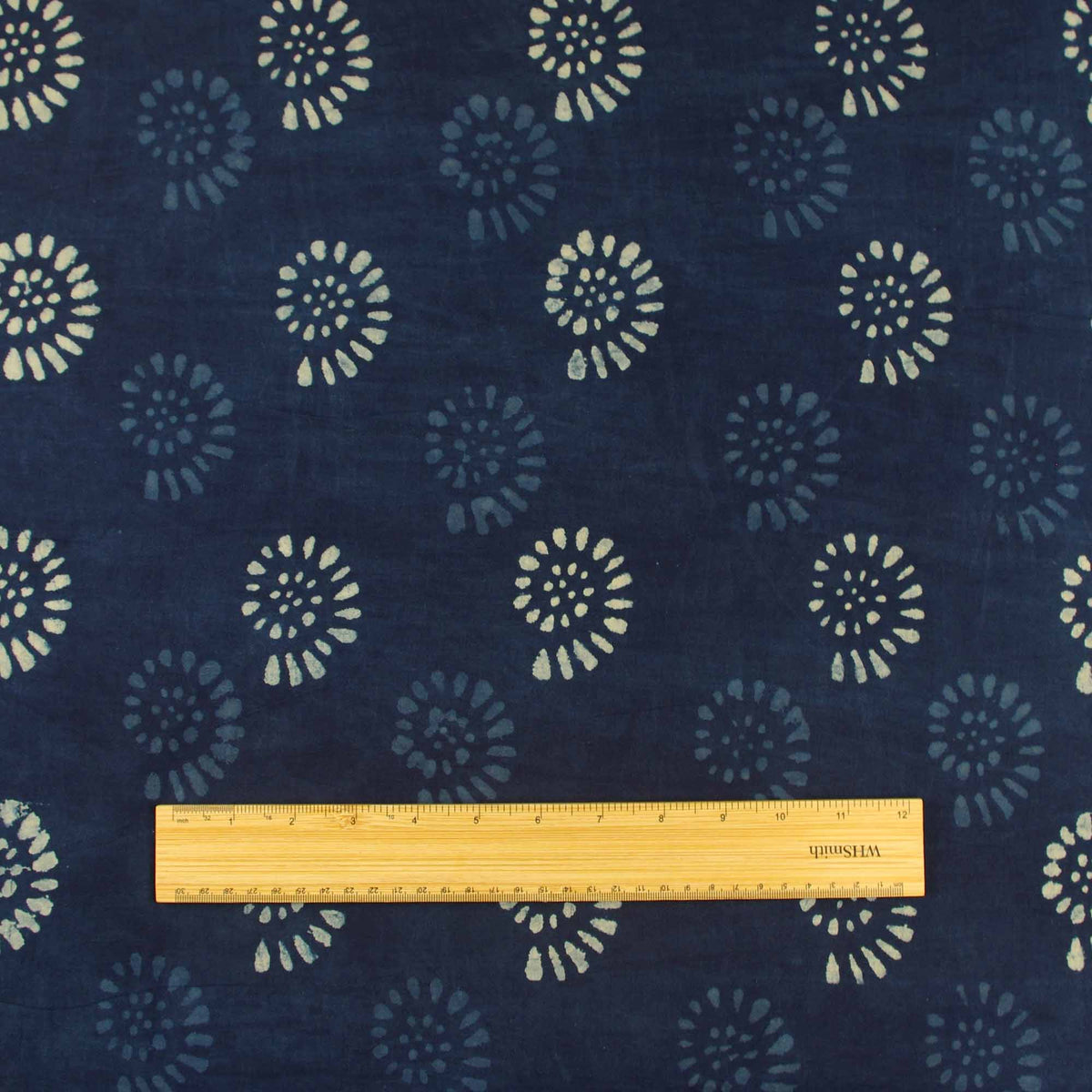 Indigo Block Print Fabric - Fireworks (Design 622)