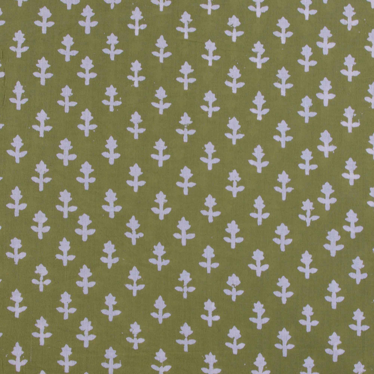 Bagru Dabu Print Olive Green Women Dress Fabric Design 634