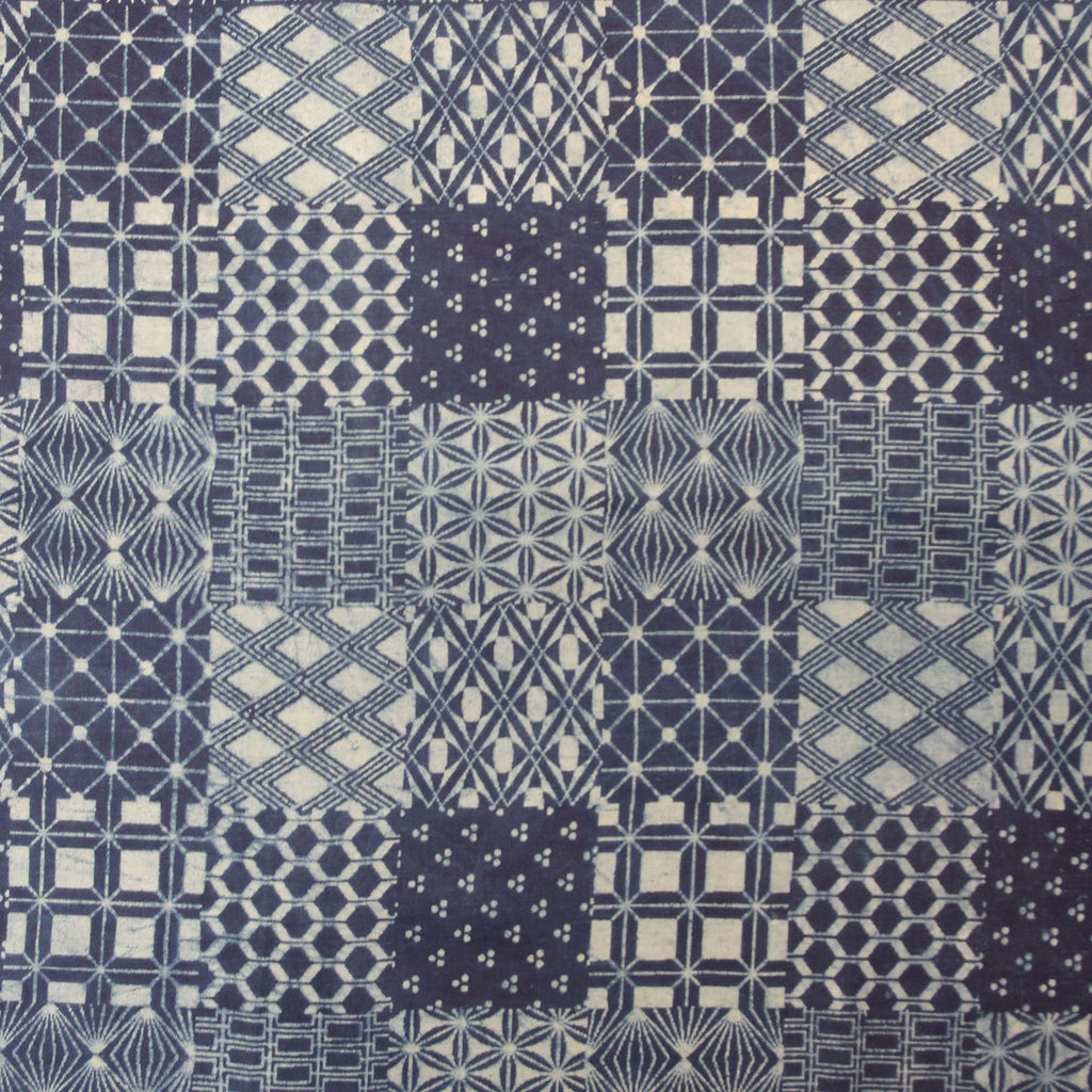 Natural Indigo Hand Block Printed Fabric - Indigo Dabu Patchwork Patte ...