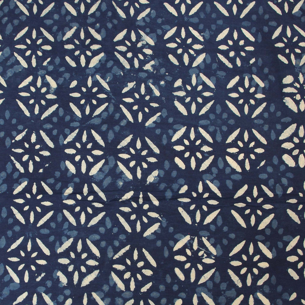 Block Print Fabric - Indigo Marocain Tiles - Design 659