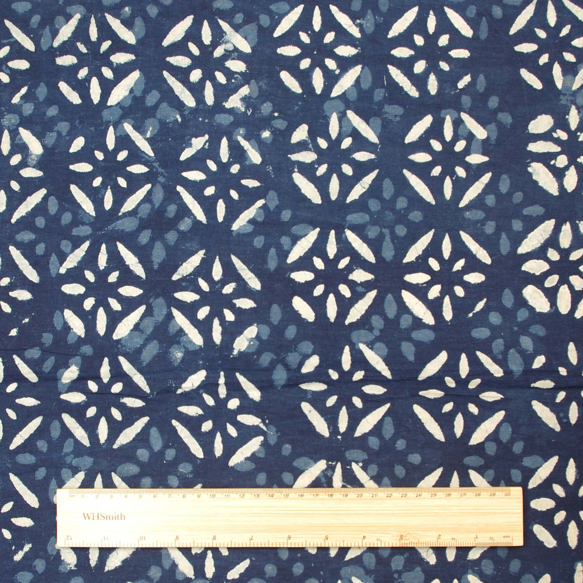 Block Print Fabric - Indigo Marocain Tiles - Design 659