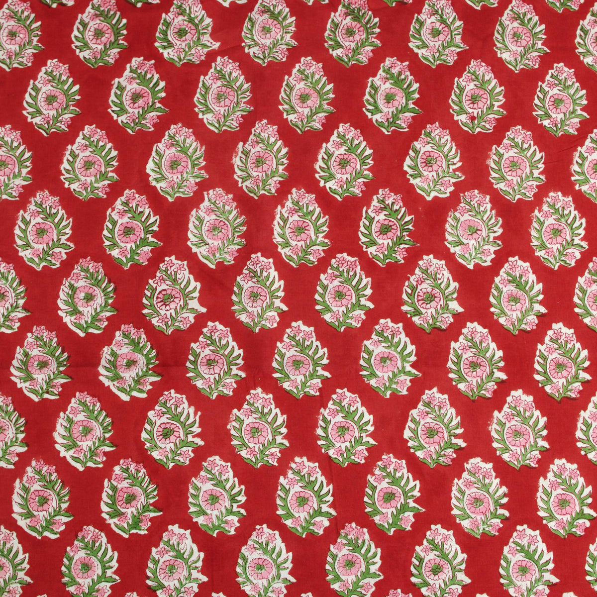 Indischer Handblockdruck Dunkelblaues Blumenmuster 100 % Baumwolle Damenkleid Stoffdesign 16