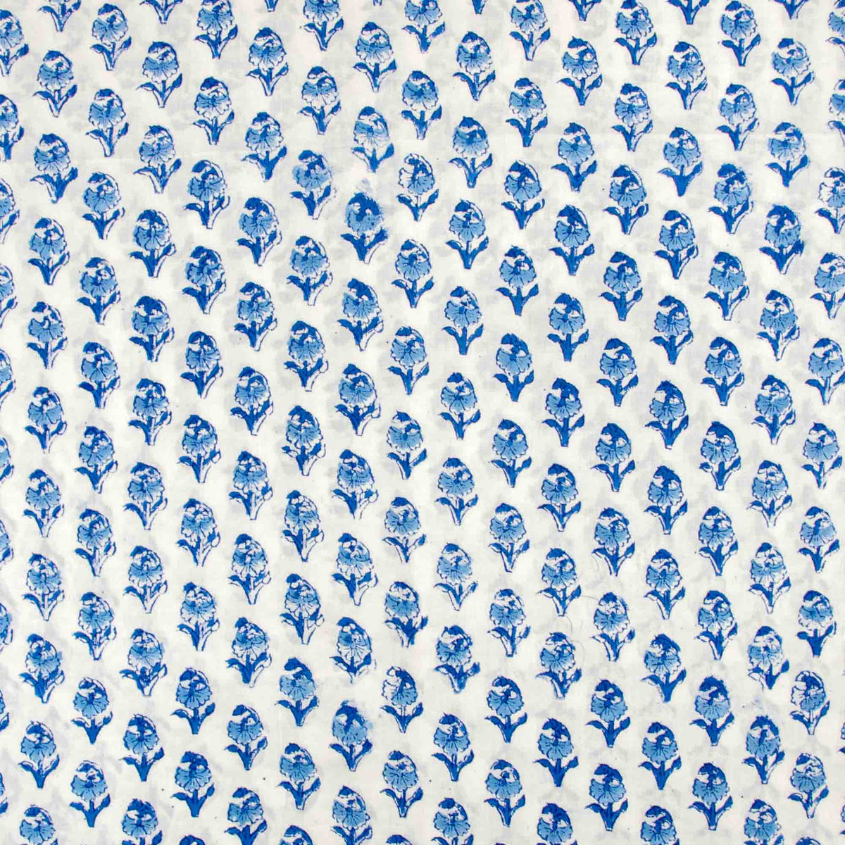 Indian Hand Block Printed 100 % Cotton Fabric- Cobalt Blue Petal Mist (Design 828)