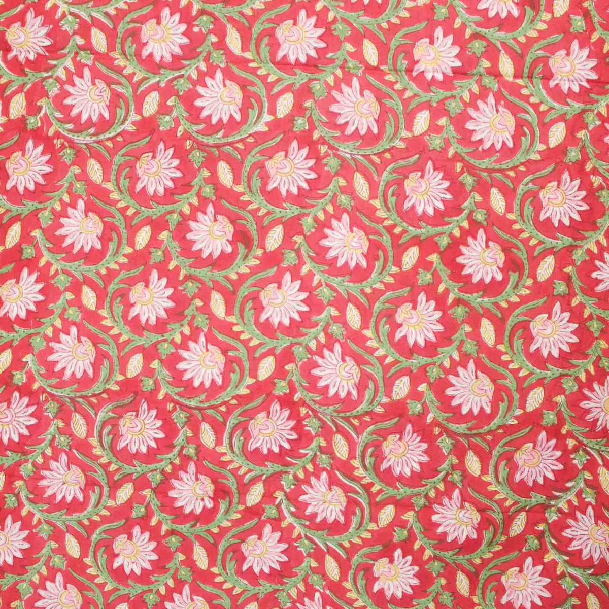 Indischer Handblockdruck Dunkelblaues Blumenmuster 100 % Baumwolle Damenkleid Stoffdesign 16