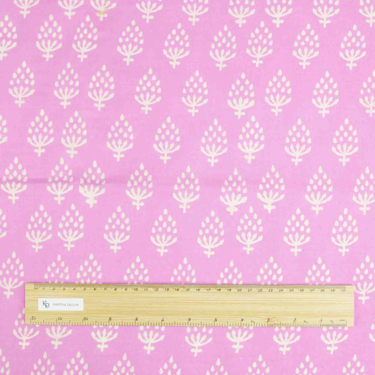 Bagru Print White Buti On Pink Women Dress Fabric Design 800