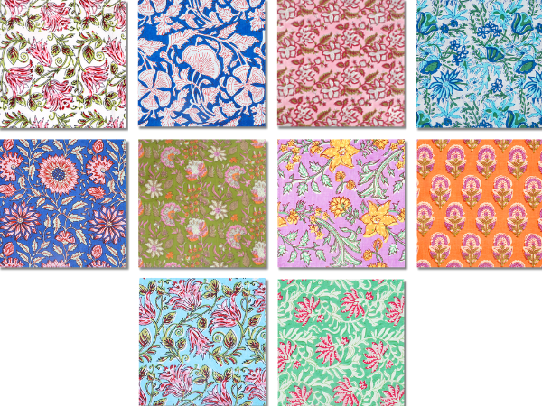 Set Of 10 Cotton Floral Dinner Napkins 18''