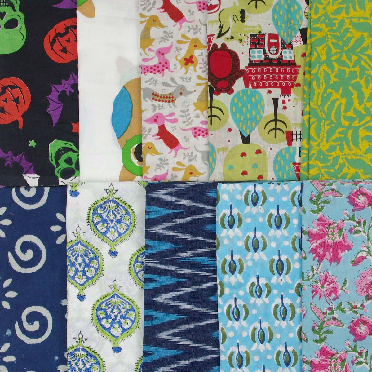 10 X Half Meter Remnant Fabric Bundle 114