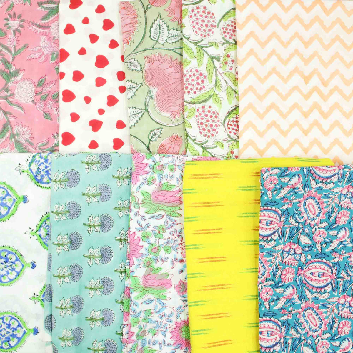 10 X Half Meter Remnant Fabric Bundle 134