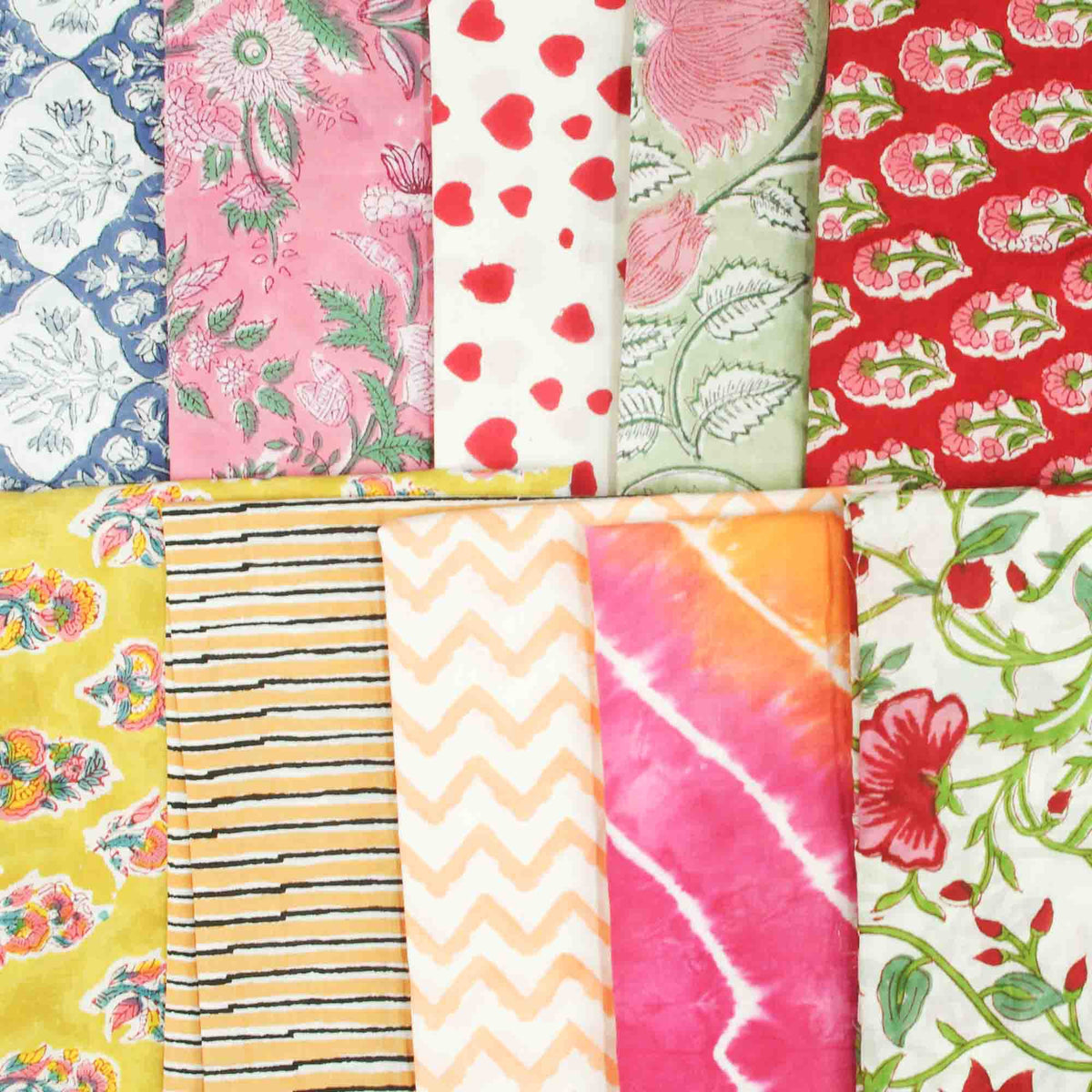 10 X Half Meter Remnant Fabric Bundle 136