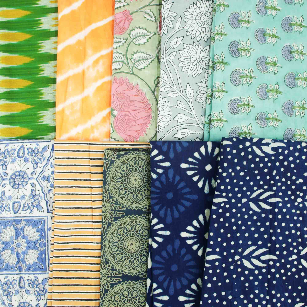 10 X Half Meter Remnant Fabric Bundle 138