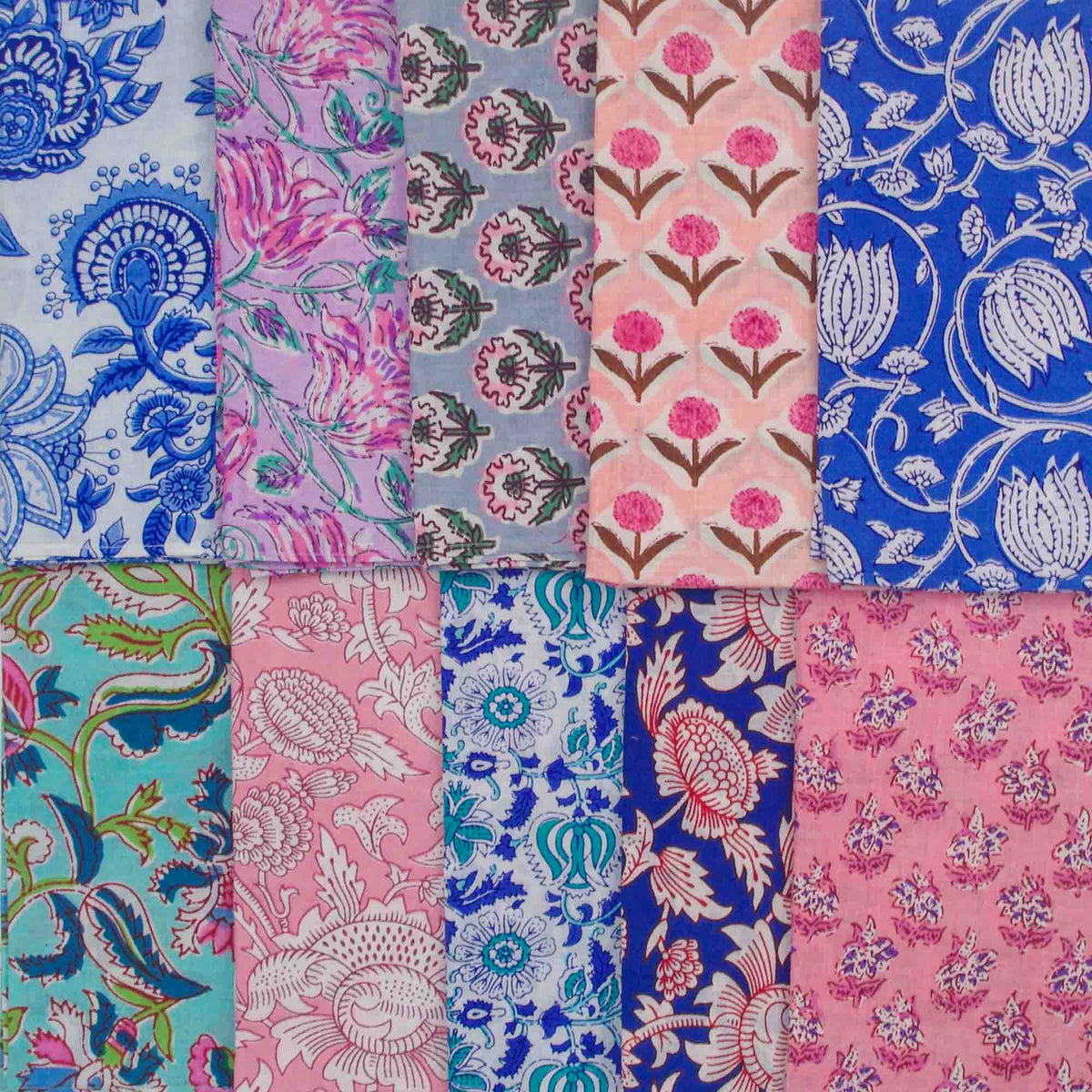 10 X Half Meter Remnant Fabric Bundle 140