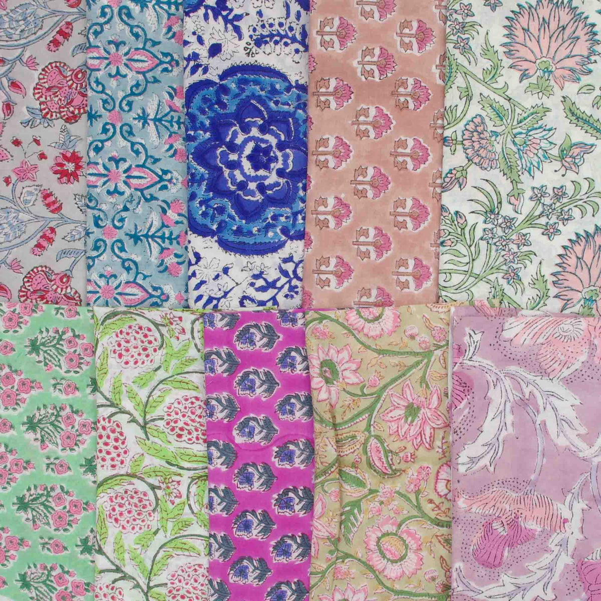 10 X Half Meter Remnant Fabric Bundle 144