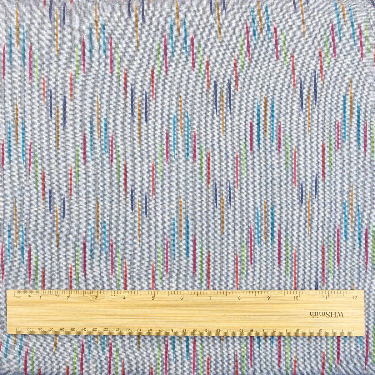 Ikat Hand Woven Cotton Fabric Design - Grey