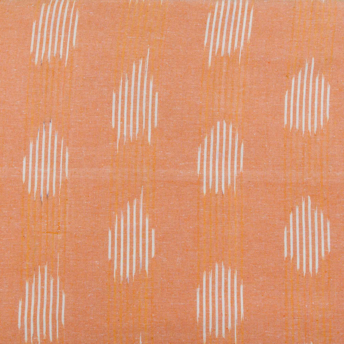 Ikat Hand Woven Cotton Fabric Design - Flamingo With White Lines