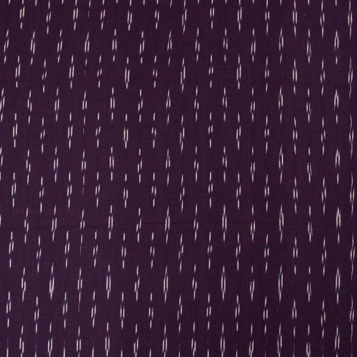 Ikat Hand Woven Cotton Fabric Design - Voilet With White Small Lines